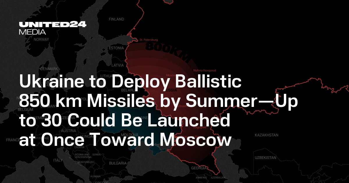 Ukraine to Deploy Ballistic 850 km Missiles by Summer—Up to 30 Could Be Launched at Once Toward Moscow
