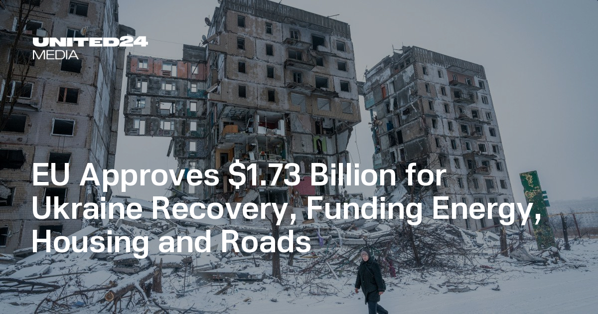 EU Approves $1.73 Billion for Ukraine Recovery, Funding Energy, Housing and Roads