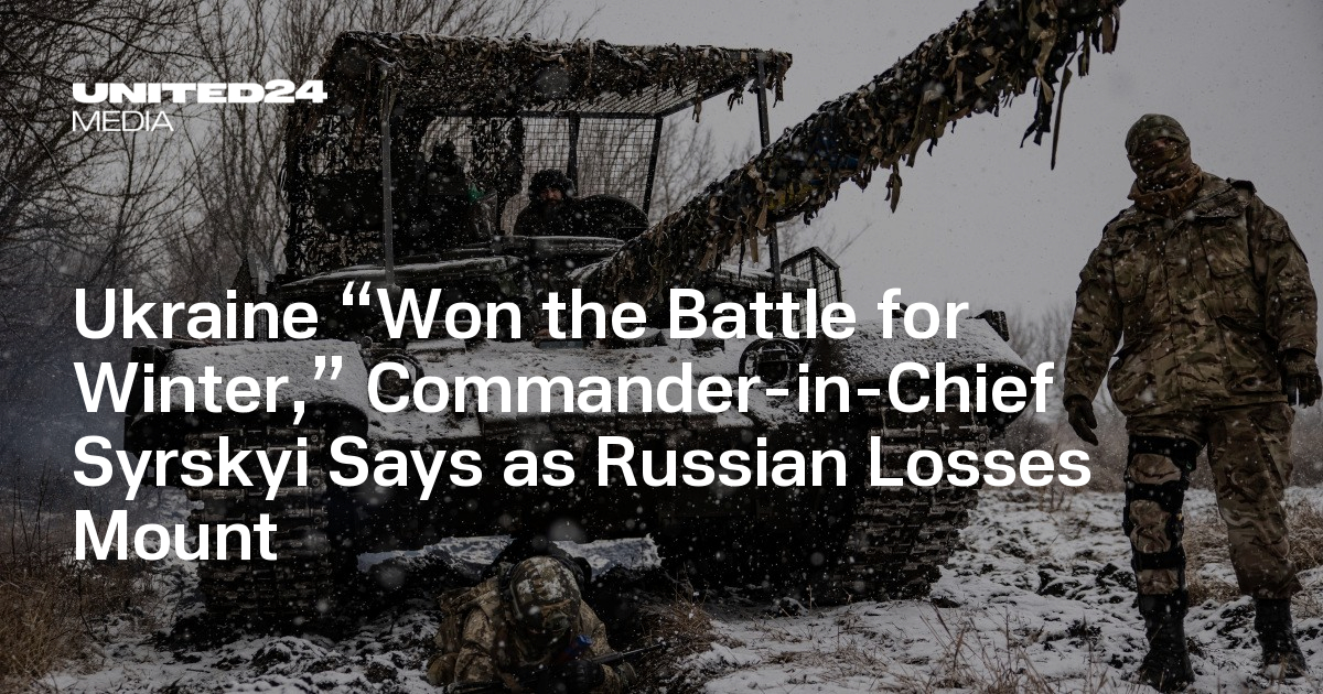 Ukraine “Won the Battle for Winter,” Commander-in-Chief Syrskyi Says as Russian Losses Mount