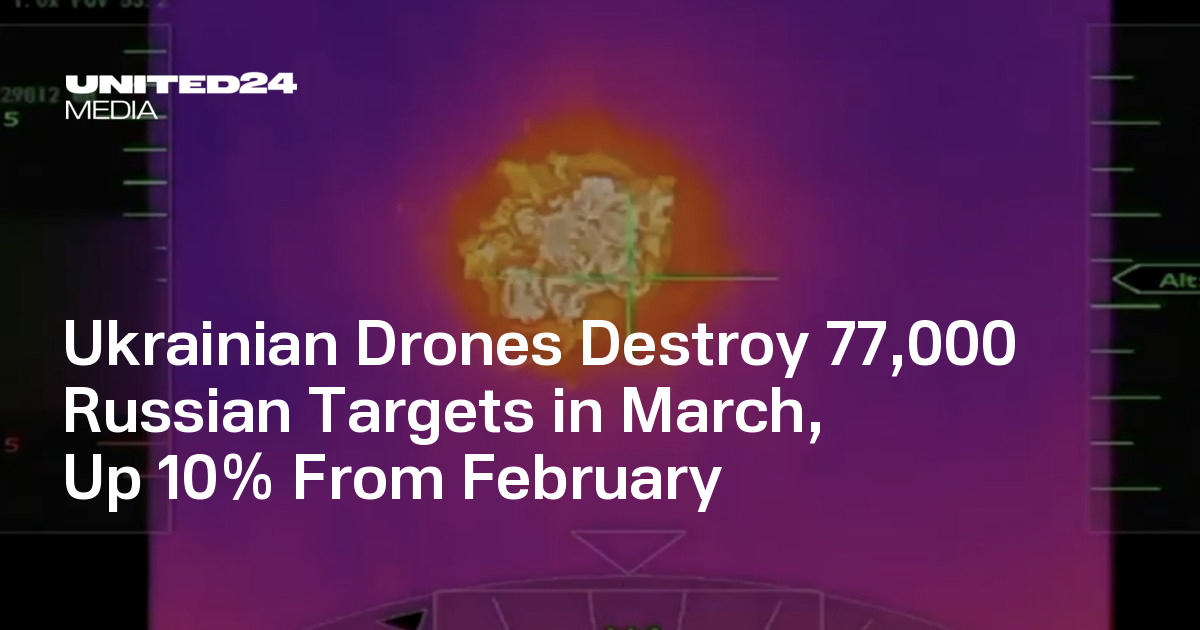 Ukrainian Drones Destroy 77,000 Russian Targets in March, Up 10% From ...