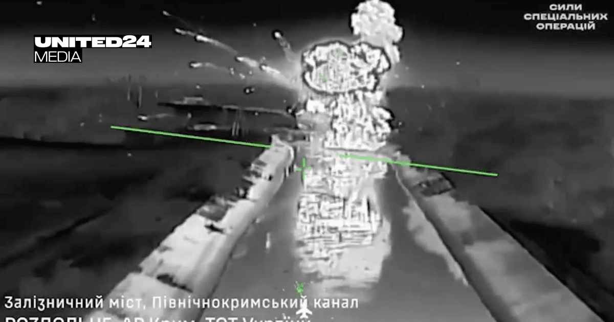 Ukraine’s Special Forces Destroy Strategic Crimean Rail Bridge in Two-Phase Drone Attack, Video
