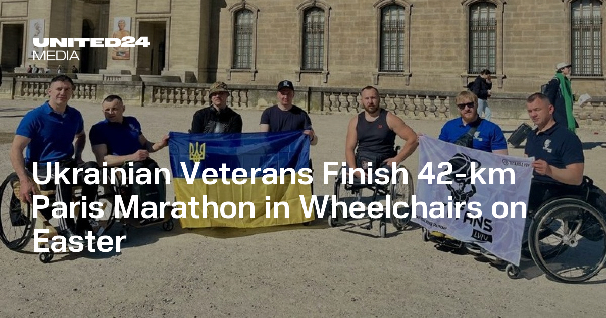 Ukrainian Veterans Finish 42-km Paris Marathon in Wheelchairs on Easter