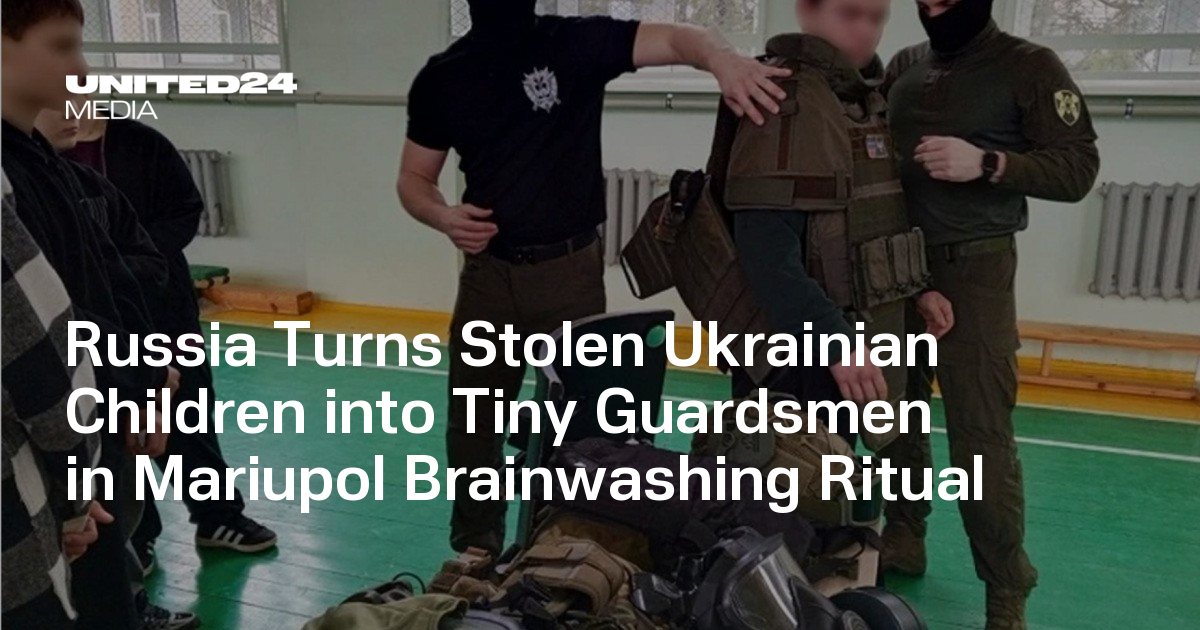 Russia Turns Stolen Ukrainian Children into Tiny Guardsmen in Mariupol Brainwashing Ritual