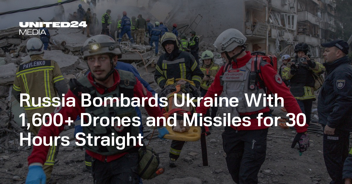 Russia launched over 1,600 drones and missiles at Ukraine in a record 30-hour assault following a claimed “ceasefire.”