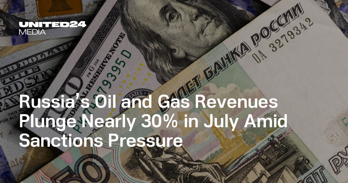 Russia’s Oil and Gas Revenues Plunge Nearly 30% in July Amid Sanctions ...