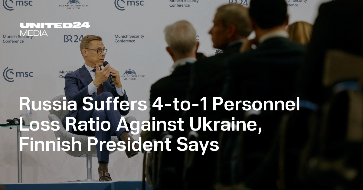 Russia Suffers 4-to-1 Personnel Loss Ratio Against Ukraine, Finnish President Says