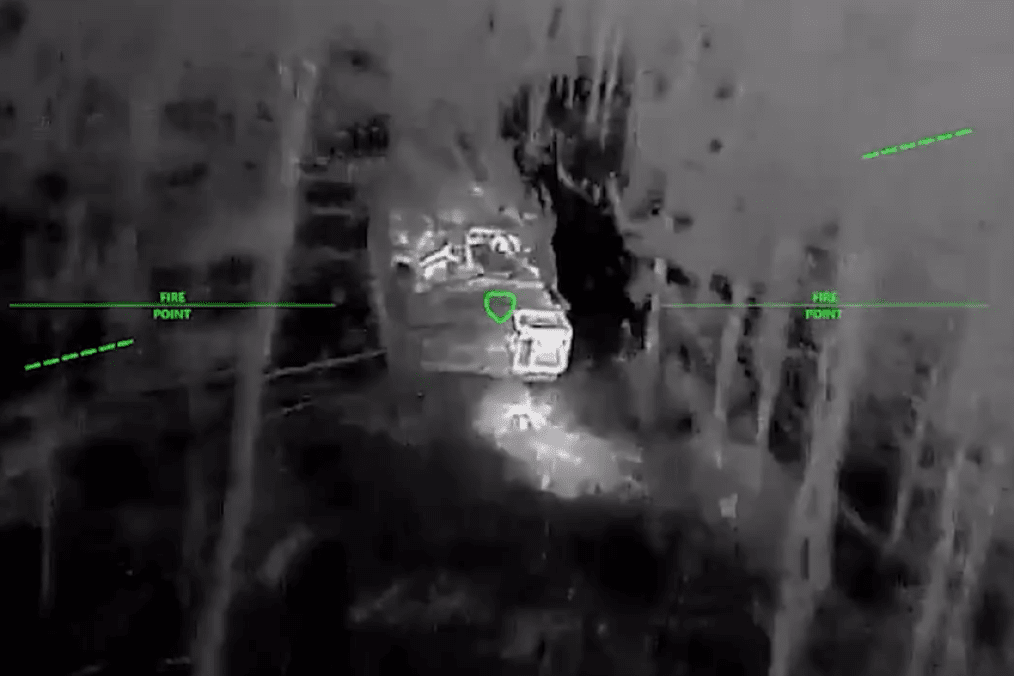 Russian BUK-M3 air defense system moments before Ukrainian drone strike, March 31, 2026. (Source: Ukraine’s Unmanned Systems Forces)