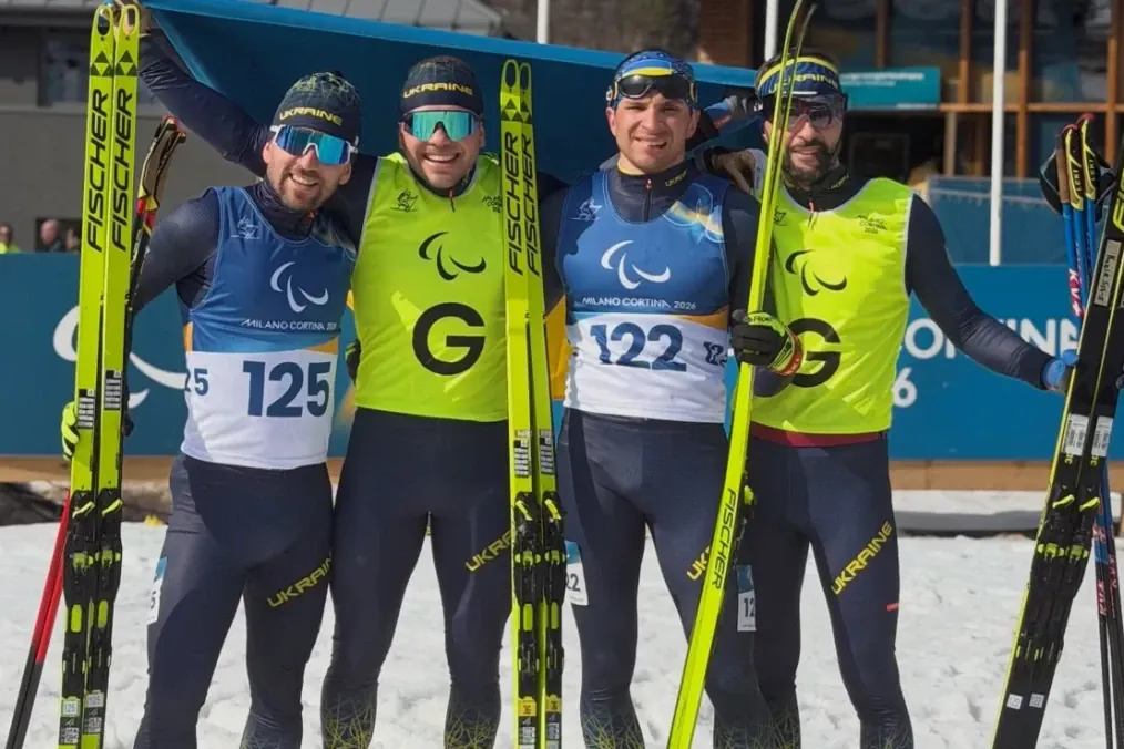 Ukrainian athletes Oleksandr Kazik and Anatolii Kovalevskyi, who won Paralympic medals. (Source: Facebook / National Sports Committee for the Disabled of Ukraine, Paralympic Committee)