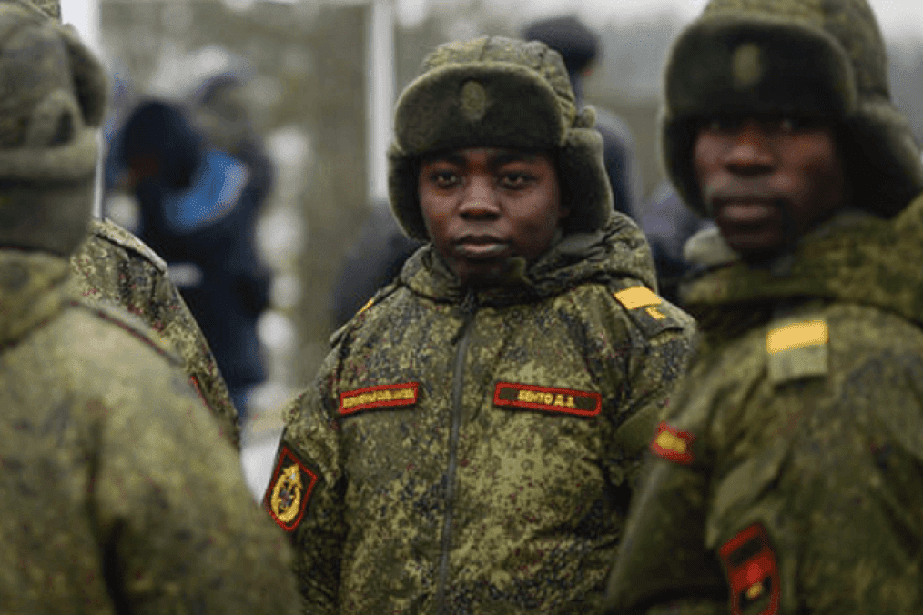 African recruits in Russian military uniforms during training in Russia. Illustrative photo. (Photo: Open source)