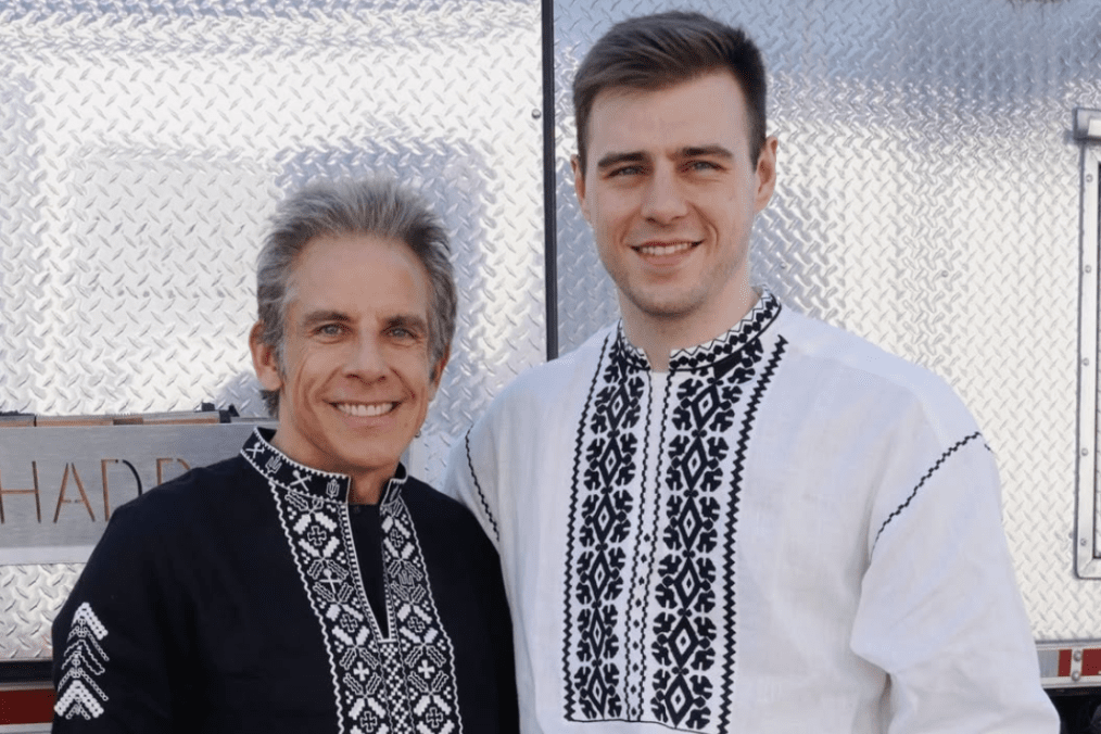 Ukrainian skeleton racer Vladyslav Heraskevych during the meeting with American actor Ben Stiller. (Source: Vladyslav Heraskevych/Instagram)