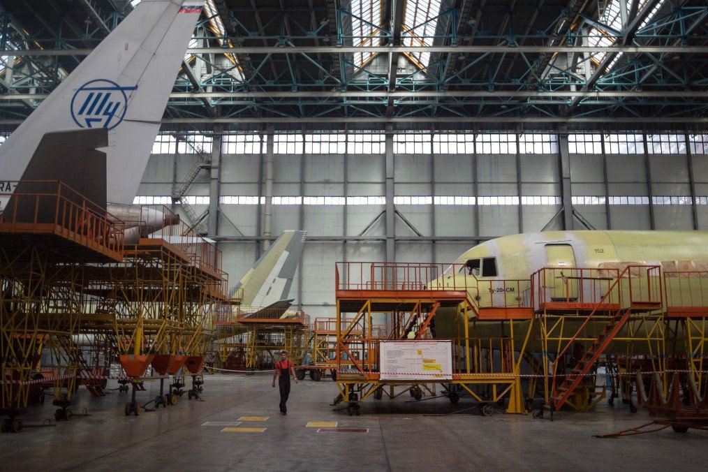 Tupolev Tu-204 passenger aircraft at the Aviastar-SP aviation plant in Ulyanovsk, Russia. (Source: Getty Images)