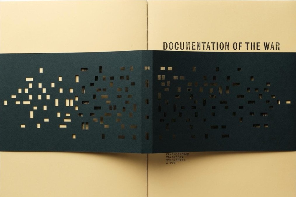 The physical edition of Documentation of the War by Kharkiv-based photographer Vladyslav Krasnoshchok. (Source: Ukrainian Association of Professional Photographers)