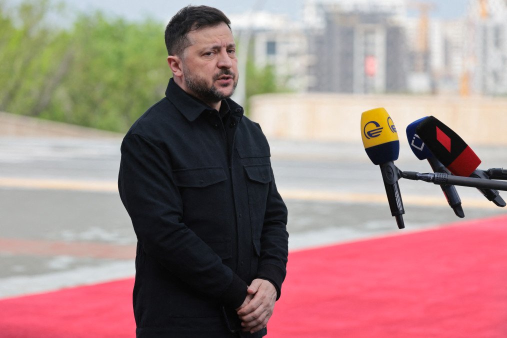 Ukraine’s President Volodymyr Zelenskyy arrives to attend the 8th European Political Community (EPC) summit in Yerevan on May 4, 2026. (Source: Getty Images)