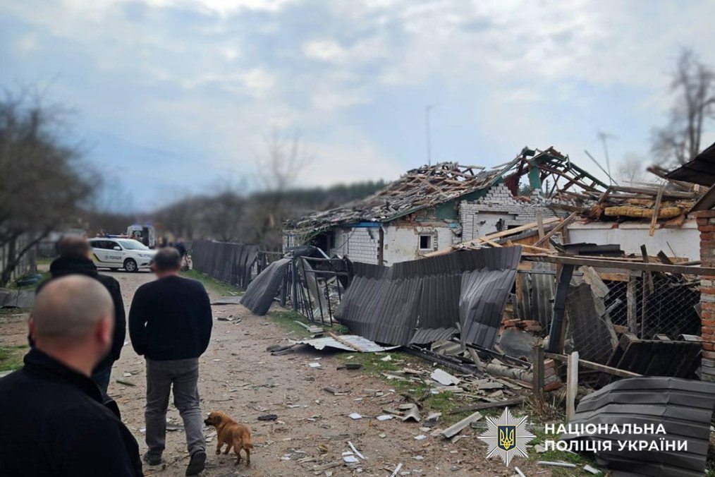 A damaged residential area following the recent attack. (Source: National Police of Ukraine)