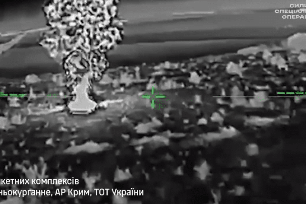 Drone strike hits a Russian missile systems command post near Verkhniokurhanne in occupied Crimea. (Source: SOF of Ukraine)