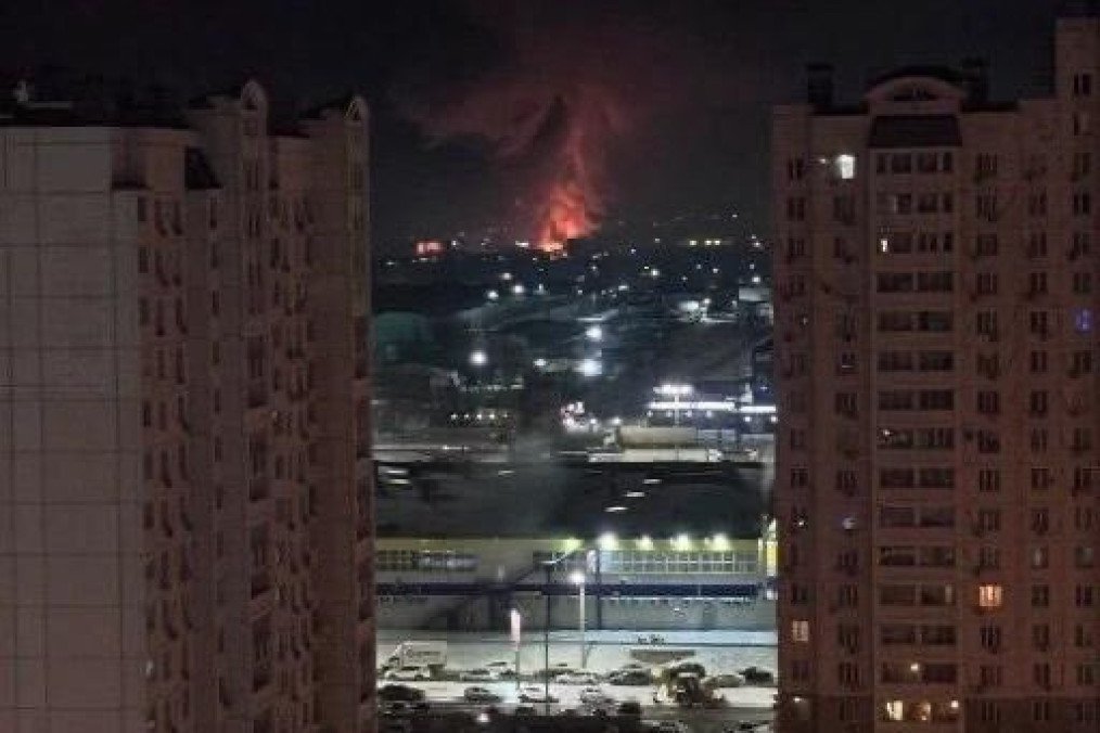 Fire in Russia’s Rostov-on-Don city after a drone strike on January 14, 2026. (Source: exilenova_plus/X) Fire in Russia’s Rostov-on-Don city after a drone strike on January 14, 2026. (Source: exilenova_plus/X)
