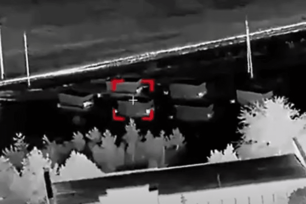 Russian Starlink jammer complex moments before Ukrainian drone strike, June 2026.