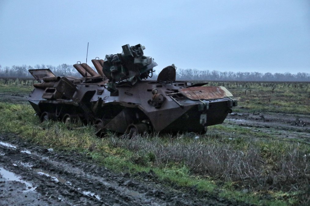 Destroyed Russian military equipment is seen near the village of Pravdino, liberated from the Russian forces by the Ukrainian army, Kherson region, Ukraine. (Source: Getty Images) Destroyed Russian military equipment is seen near the village of Pravdino, liberated from the Russian forces by the Ukrainian army, Kherson region, Ukraine. (Source: Getty Images)