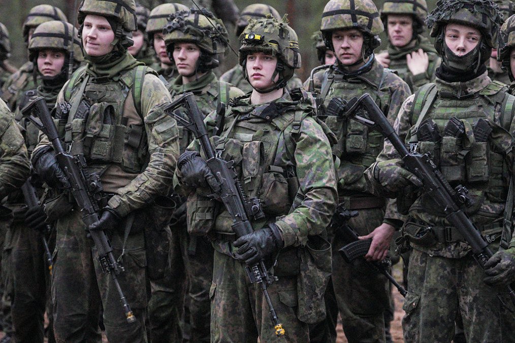 Soldiers during an exercise by the Finnish Army’s Pori Brigade in Niinisalo, Finland, on December 9, 2025. (Source: Getty Images)