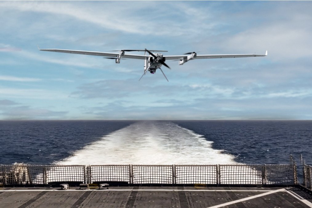 AeroVironment Secures $874M US Defense Contract for Ukraine-Tested Drones and Counter-UAS Systems AeroVironment's JUMP 20 unmanned aerial system taking flight from a naval vessel over the open sea. (Source: AeroVironment)