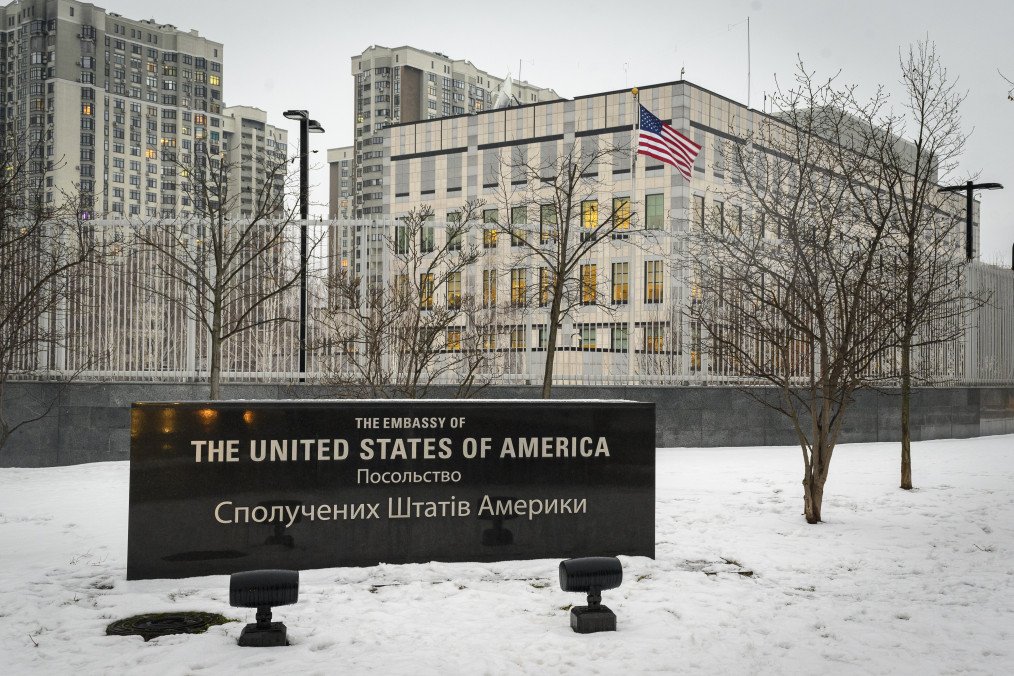 The US embassy building in Kyiv, Ukraine, on January 28, 2022. (Source: Getty Images) The US embassy building in Kyiv, Ukraine, on January 28, 2022. (Source: Getty Images)