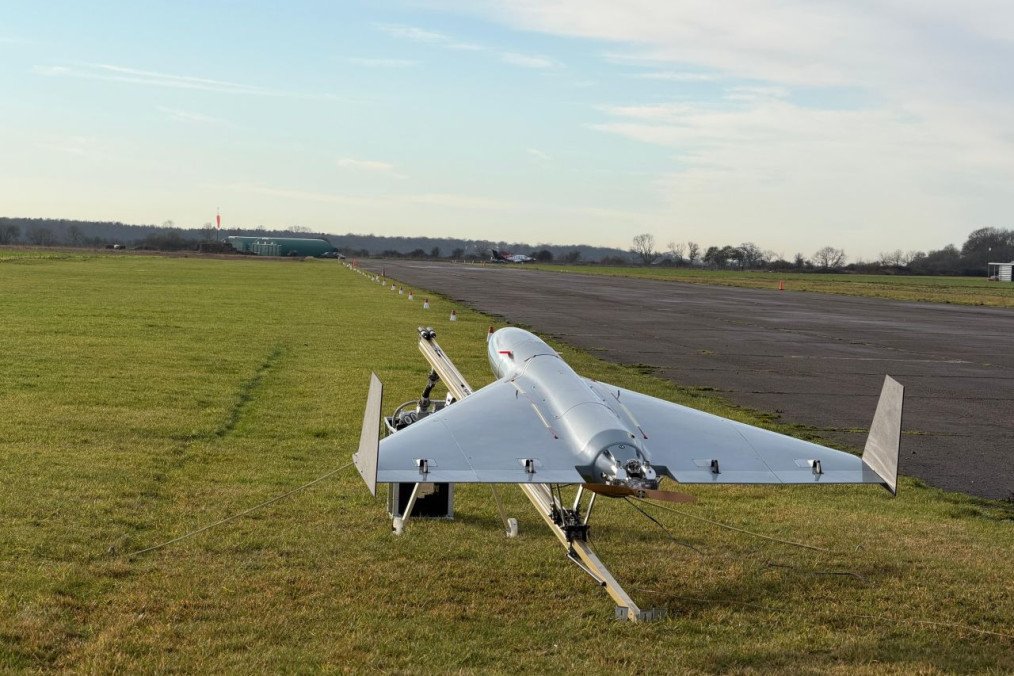A UK-made replica of the Iranian Shahed-136 suicide drone. (Source: Gabriel64869839/X)