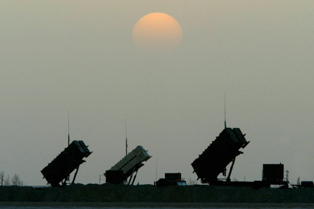 US Patriot Missile batteries stand watch at a forward coalition air base on April 5, 2003, in the southern Desert of Iraq. (Source: Getty Images)