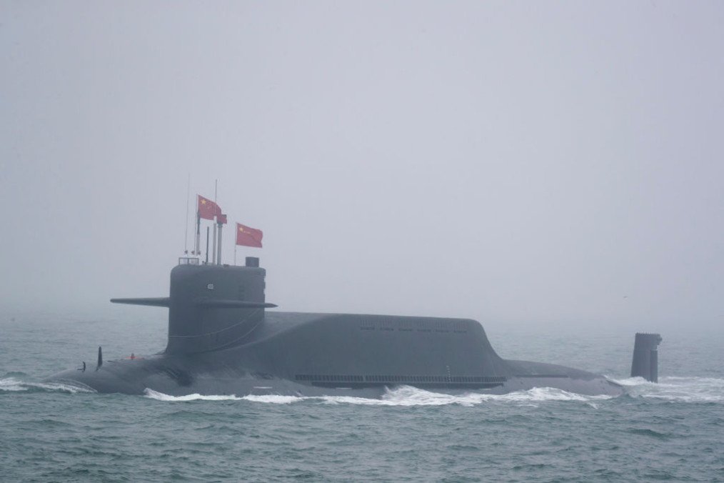 A type 094A Jin-class nuclear submarine Long March 10 of the Chinese People’s Liberation Army (PLA) Navy in the sea near Qingdao, in eastern China’s Shandong province on April 23, 2019. (Source: Getty Images)
