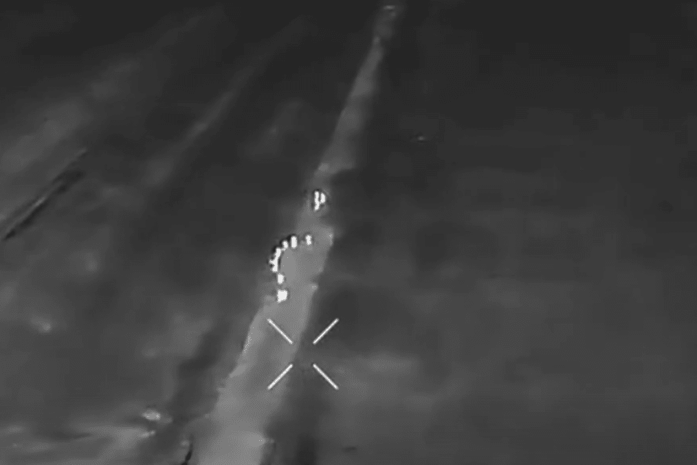 A group of Russian soldiers from the “Akhmat” unit moments before the Ukrainian strike, December 23, 2025. (Source: 108th Kodatska Territorial Defense Brigade)