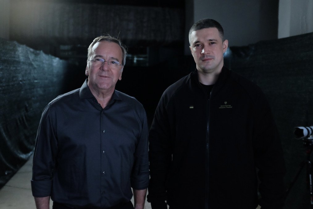 German Defense Minister Boris Pistorius and Ukrainian Defense Minister Mykhailo Fedorov during the interview with UNITED24 Media. (Source: Andrii Ovod/UNITED24 Media)