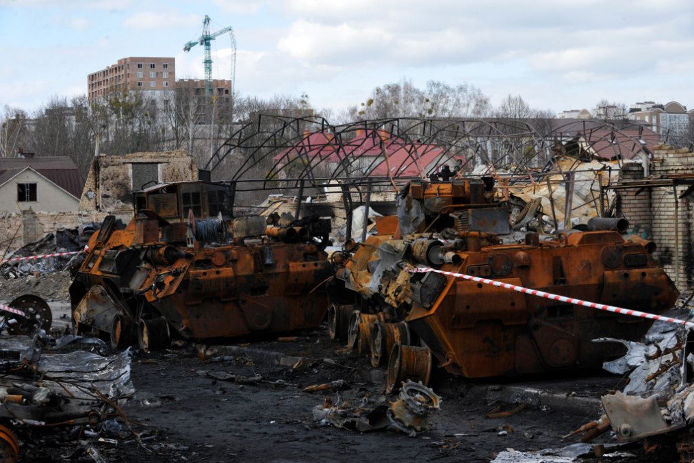 Destroyed military equipment of the Russian army in the city of Bucha, Ukraine in 2022. (Source: Getty Images) Destroyed military equipment of the Russian army in the city of Bucha, Ukraine in 2022. (Source: Getty Images)