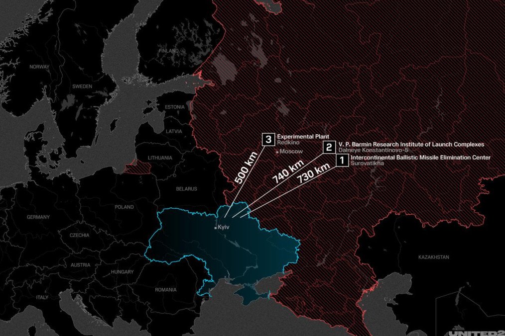 A map showing Ukrainian strikes on Russian missile-related facilities in the Nizhny Novgorod and Tver regions on October 9, 2026. (Source: Oleksandr Manukians/UNITED24 Media)