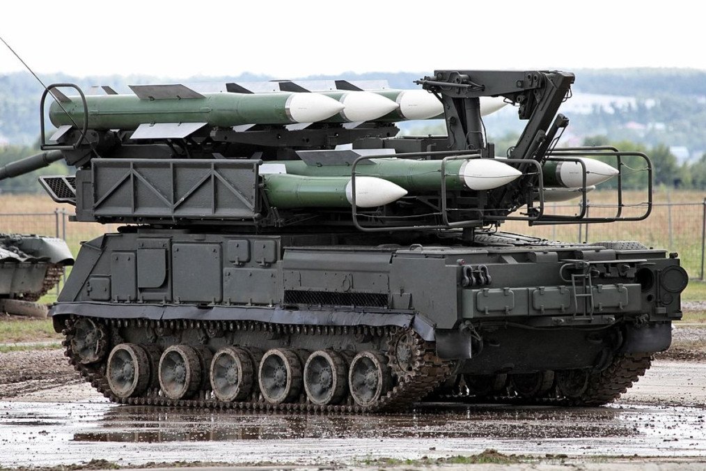 Ukrainian Buk-M1 air defense system engages and destroys an aerial target. (Source: Wikipedia)