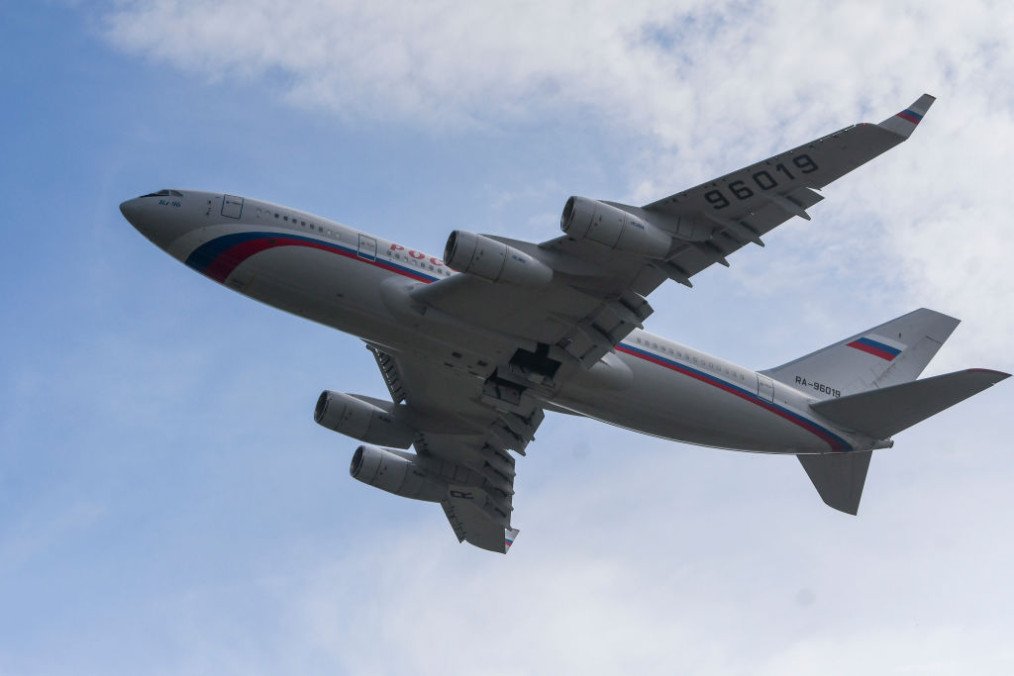 Russian government IL-96 plane departs Sofia Airport, Bulgaria, on July 03, 2022. (Source: Getty Images)