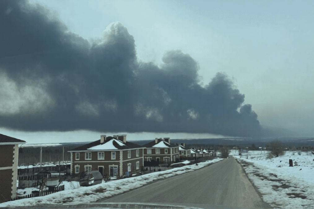 Aftermath of a drone strike on the Gorky oil pumping station in the Russian Nizhny Novgorod region, April 23, 2026. (Source: Exilenova_plus/X)