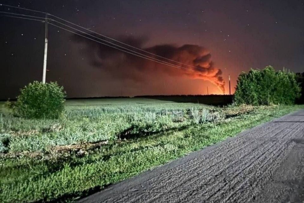 Smoke rises from the Borisoglebsk military air base in Russia's Voronezh region following a reported Ukrainian drone strike on July 8, 2026. (Source: Exilenova+) Smoke rises from the Borisoglebsk military air base in Russia's Voronezh region following a reported Ukrainian drone strike on July 8, 2026. (Source: Exilenova+)
