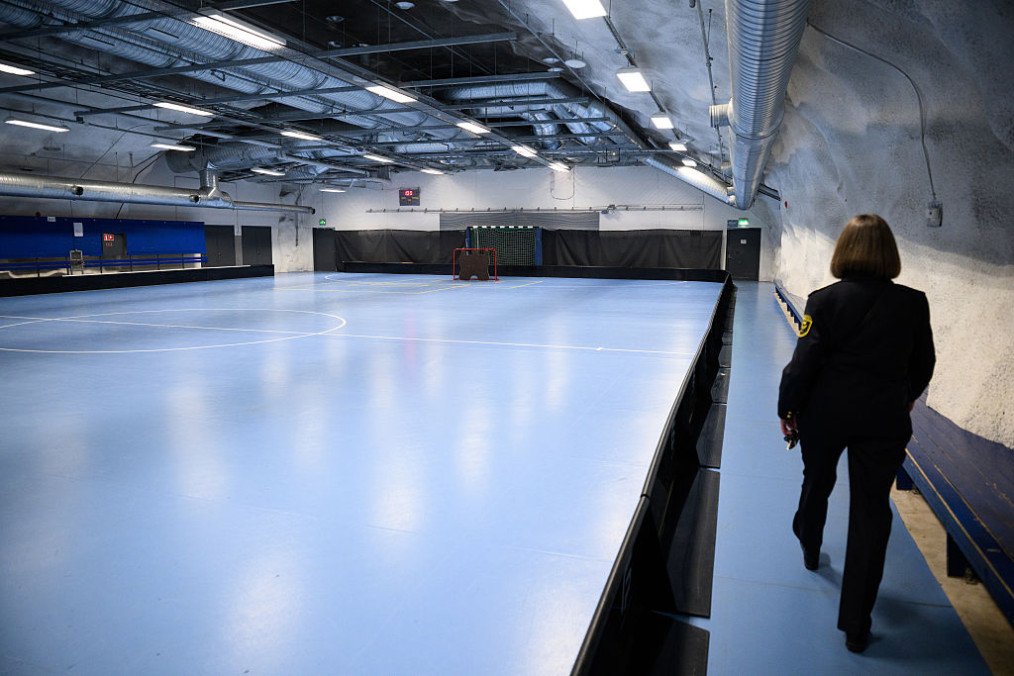 A sports hall in the Merihaka civil defense facility in downtown Helsinki. (Source: Getty Images) A sports hall in the Merihaka civil defense facility in downtown Helsinki. (Source: Getty Images)