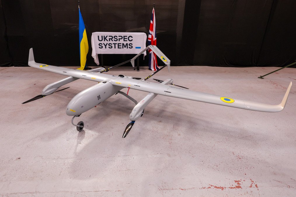 A Ukrspecsystems PD-2 UAS drone is pictured at the company’s UK factory near Cambridge, eastern England, on March 5, 2026. A Ukrspecsystems PD-2 UAS drone is pictured at the company’s UK factory near Cambridge, eastern England, on March 5, 2026.