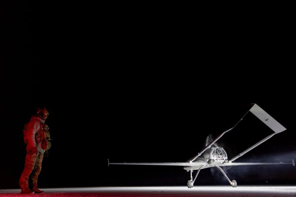 Ukrainian An-196 Liutiy strike drone prepares for takeoff, December 2025. (Source: 14RegARMY/Facebook)