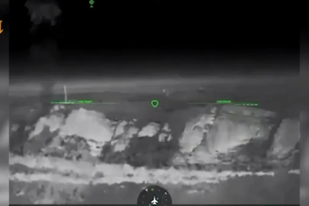 Thermal-camera footage shows a Ukrainian strike on Russian Bastion coastal missile positions in temporarily occupied Crimea. (Source: Ukrainian Navy) Thermal-camera footage shows a Ukrainian strike on Russian Bastion coastal missile positions in temporarily occupied Crimea. (Source: Ukrainian Navy)