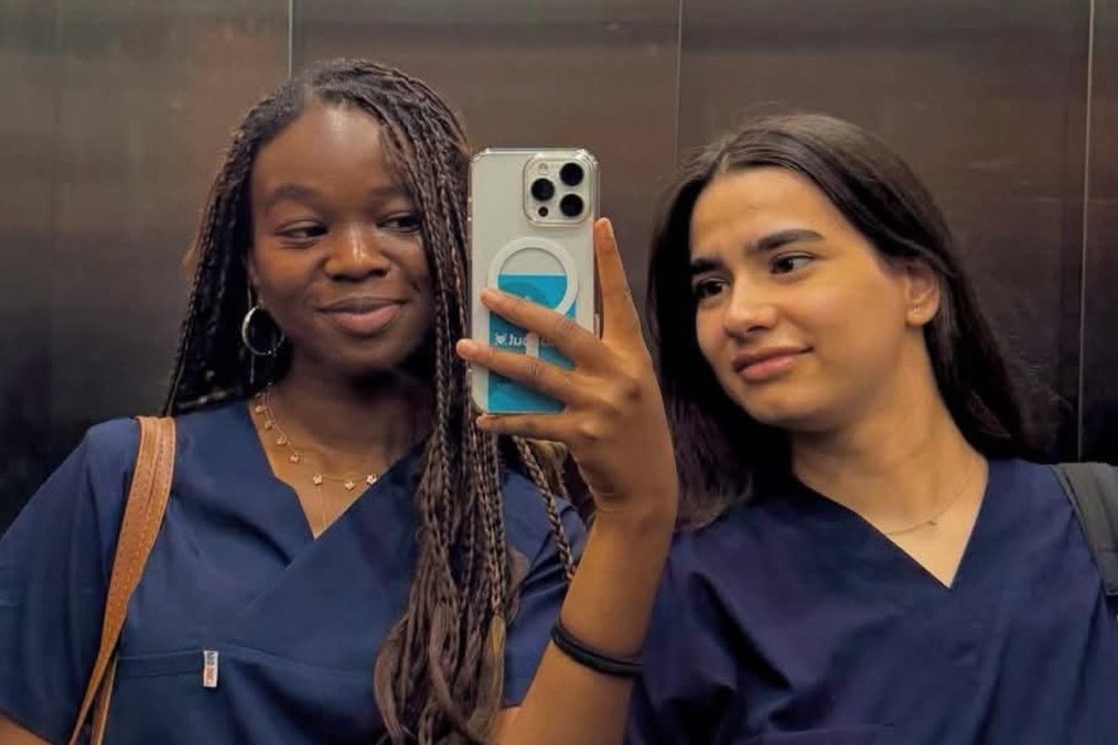 Kharkiv National Medical University graduates Nnani Adaobi Merian (left) and Fatima Huseynova before the Russian glide bomb strike on Kharkiv that killed Huseynova and fatally injured Merian. (Source: Social media) Kharkiv National Medical University graduates Nnani Adaobi Merian (left) and Fatima Huseynova before the Russian glide bomb strike on Kharkiv that killed Huseynova and fatally injured Merian. (Source: Social media)