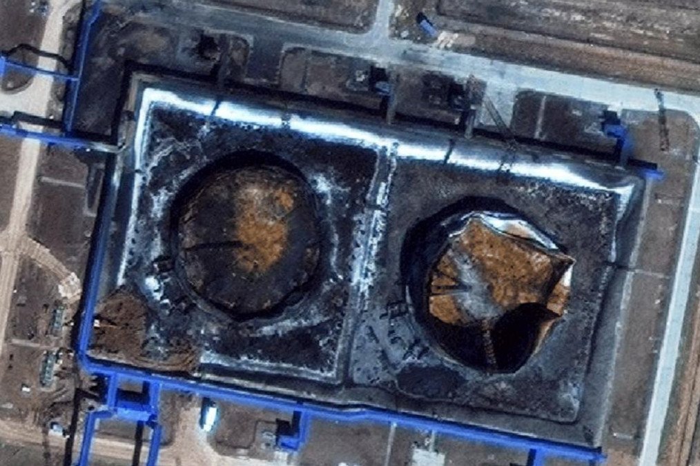 Destroyed oil storage tanks at the “Gorky” pumping station in Russia’s Nizhny Novgorod region, May 2026. (Source: Dnipro Osint)
