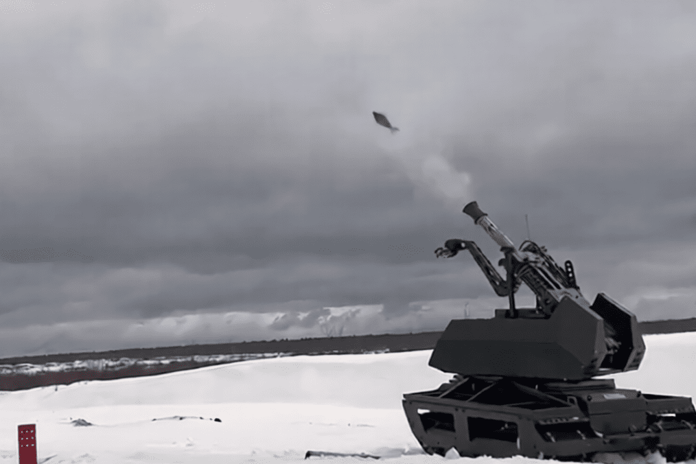 Russian automated mortar module during tests, April 2026. (Source: NRTK)