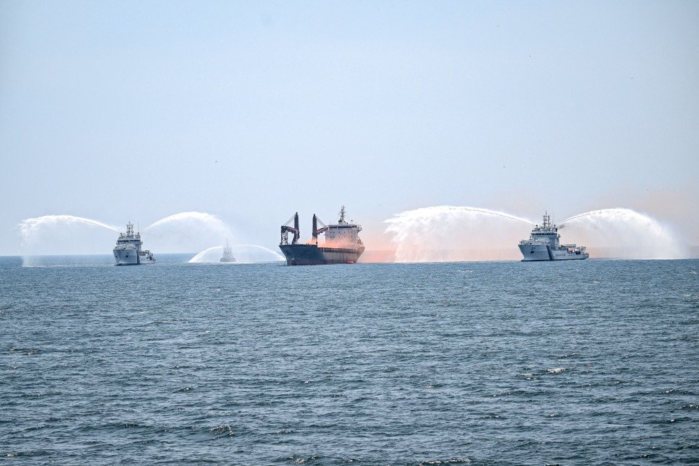 Illustrative image. The Indian Coast Guard (ICG) conducts the 10th edition of the National Level Pollution Response Exercise (NATPOLREX-X) off the coast of Chennai, in the Indian state of Tamil Nadu, on October 6, 2025. (Source: Getty Images)