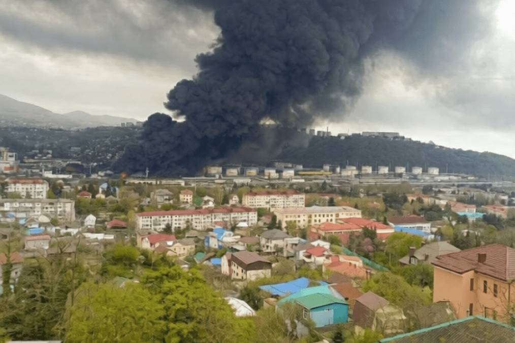 A drone strike targeted a marine terminal in Tuapse during the early morning hours of May 1. (Source: Exilenova+)