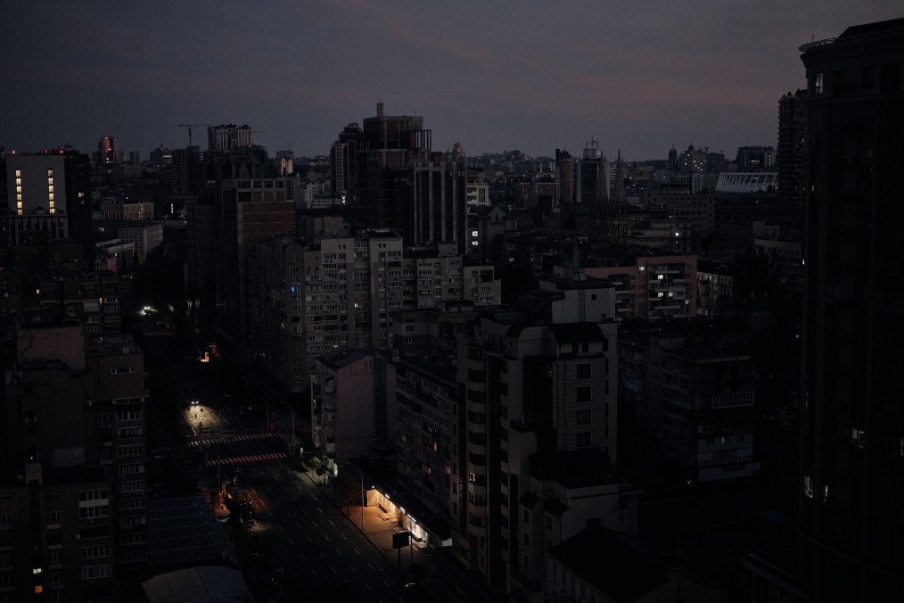 A general view of buildings and streets unlit before dawn during an overnight power outage following a Russian attack on energy infrastructure the previous evening. (Source: Getty Images) A general view of buildings and streets unlit before dawn during an overnight power outage following a Russian attack on energy infrastructure the previous evening. (Source: Getty Images)