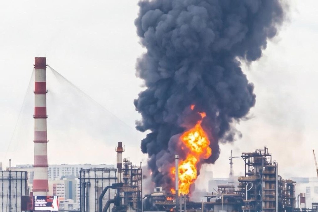 Fire and thick black smoke rise from the Moscow Oil Refinery following a reported Ukrainian drone strike on June 16, 2026. (Photo: Open source) Fire and thick black smoke rise from the Moscow Oil Refinery following a reported Ukrainian drone strike on June 16, 2026. (Photo: Open source)