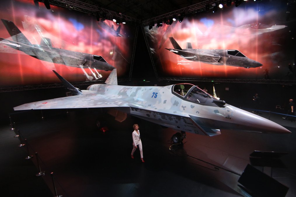Russia’s Sukhoi Checkmate fifth-generation stealth fighter jet on display at the MAKS-2021 air show in Zhukovsky, Russia, on July 20, 2021. (Source: Getty Images) Russia’s Sukhoi Checkmate fifth-generation stealth fighter jet on display at the MAKS-2021 air show in Zhukovsky, Russia, on July 20, 2021. (Source: Getty Images)