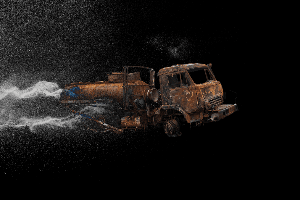 Illustrative image. Destroyed Russian logistics truck. (Source: UNITED24 Media/Oleksandr Manukians)