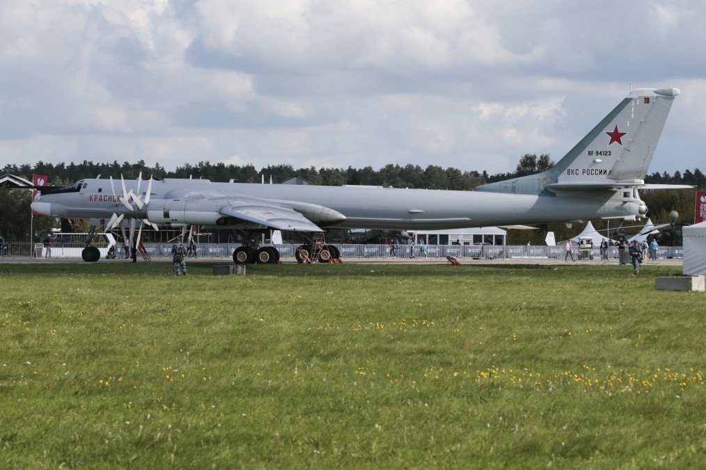A Russian Tu-142 maritime patrol aircraft displayed at the MAKS-2019 International Aviation and Space Salon in Zhukovsky, Russia, August 2019. (Source: Getty Images)
